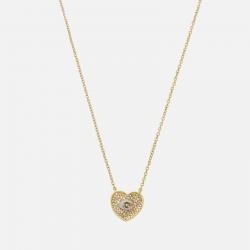 Coach C Heart Crystal and Gold-Tone Necklace