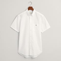 GANT Cotton-Blend Linen Short Sleeved Shirt - M