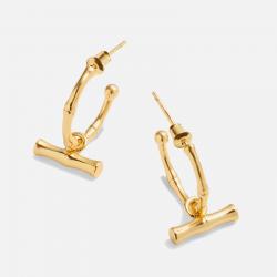 Katie Loxton Bamboo 18-Karat Gold-Plated Hoop Earrings