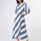 Aligne Getson Humbug Stripe Satin Midi Dress - UK 8