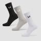 MP Unisex Crew Socks (3 Pack) - White/Black/Grey Marl - UK 6-8