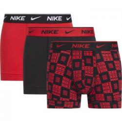 Nike Kalsonger 3P Everyday Cotton Stretch Trunks Röd/svart bomull Small Herr