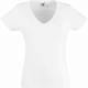 Fruit of the Loom Lady Fit Valueweight V-neck T Vit bomull Small Dam