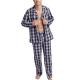 Jockey Long Pyjama Woven Rutig bomull X-Large Herr