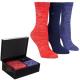 Calvin Klein Strumpor 3P Isla Holiday Sparkle Socks Gift Box Blå/Röd Strl 37/41 Dam