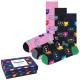 Happy socks Strumpor 3P Mixed Cat Socks Gift Box Flerfärgad bomull Strl 41/46