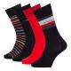 Calvin Klein Strumpor 4P David Crew Socks Gift Box Svart/Röd One Size Herr