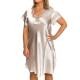 Lady Avenue Pure Silk Nightgown With Lace Champagne silke XX-Large Dam