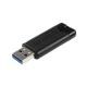 Verbatim PinStripe 256GB USB-minne, USB 3.0, skjut- och drag-funktion,