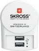 Skross Reseadapter Europa till 2x USB-A